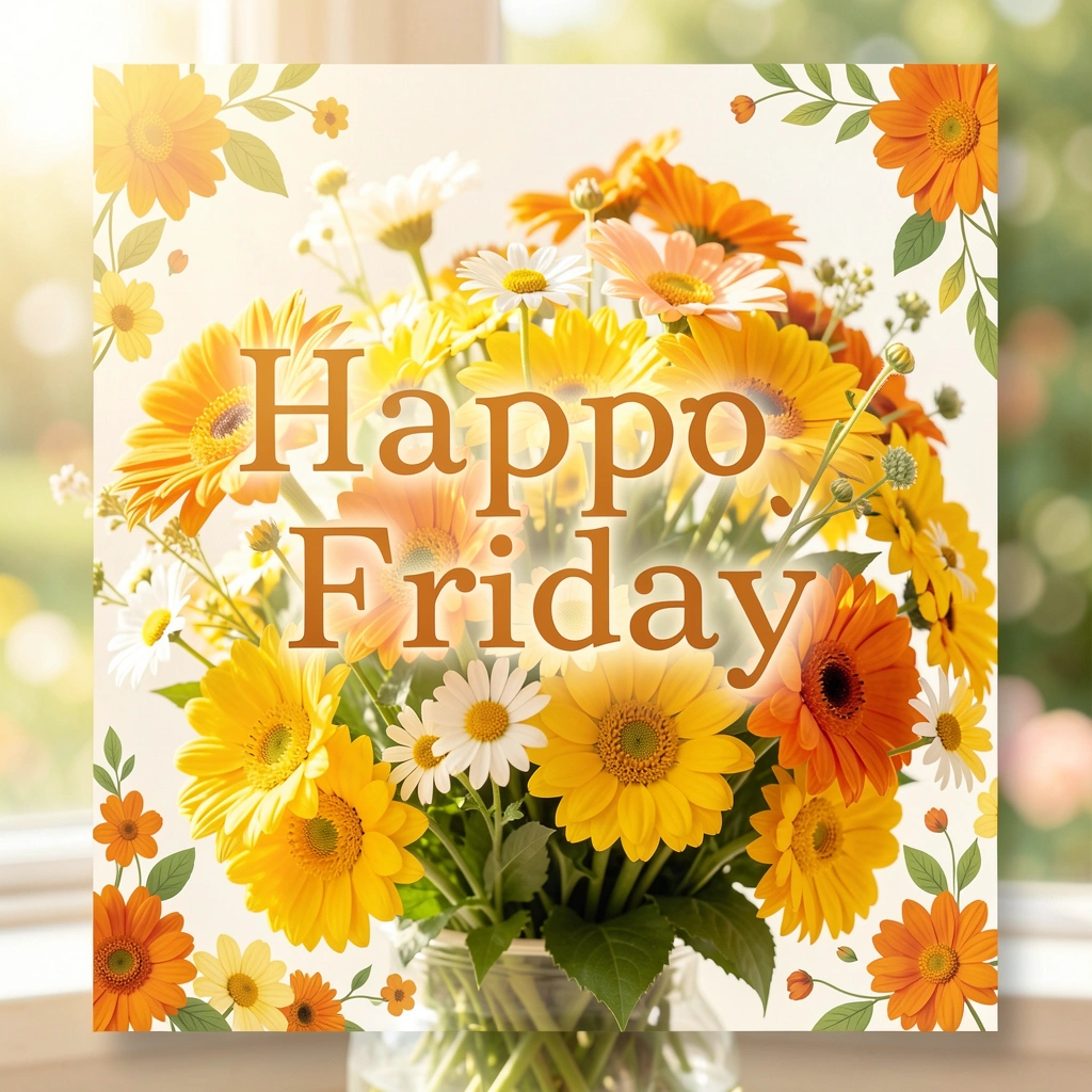 happy friday images — flowers bright 2 (free download)