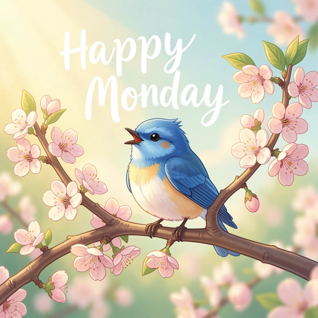 happy monday images — bird cheer 1 (free download)