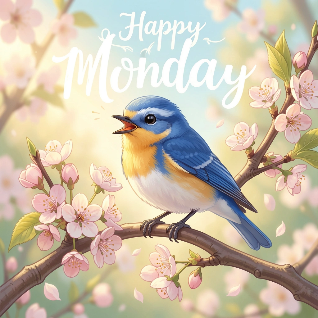 happy monday images — bird cheer 2 (free download)