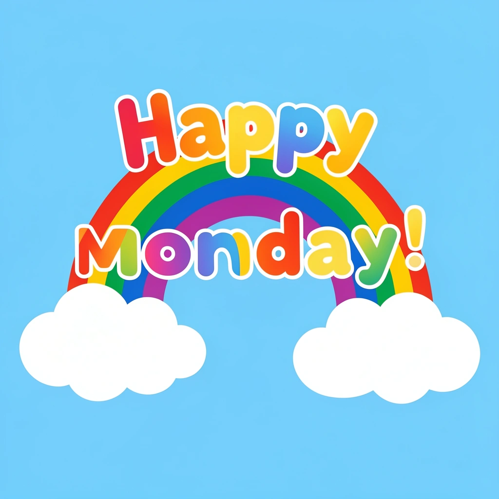 happy monday images — rainbow bold 2 (free download)