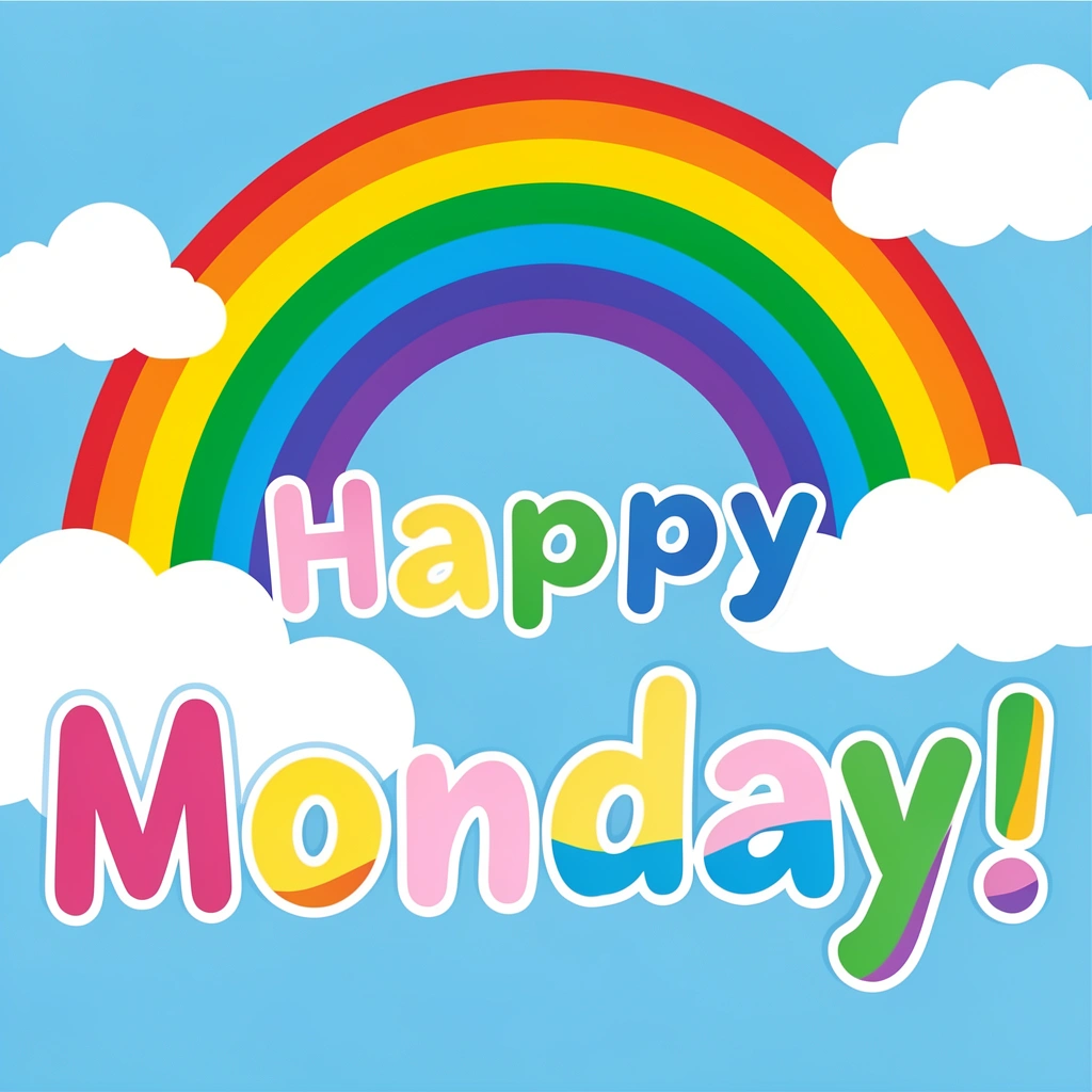 happy monday images — rainbow bold 3 (free download)