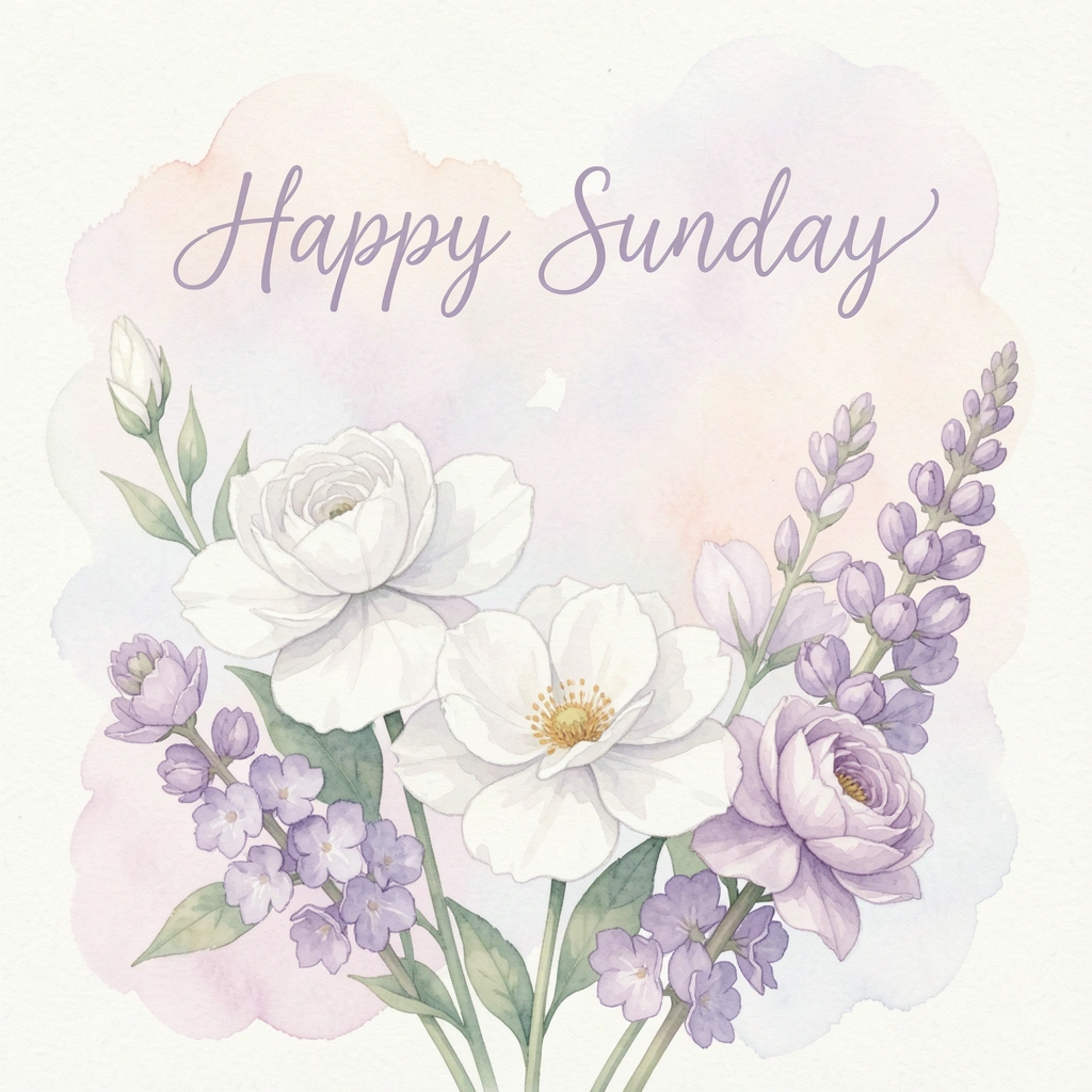 happy sunday images — flowers soft 1 (free download)