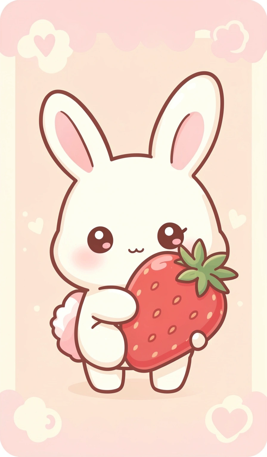 kawaii wallpaper — bunny strawberry 4 (free download)