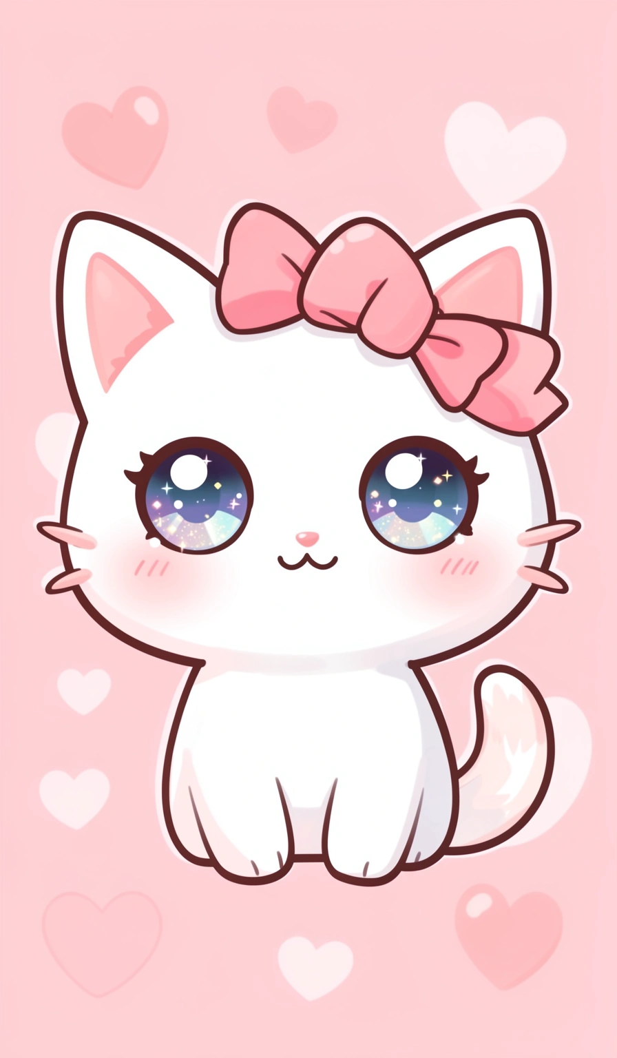 kawaii wallpaper — cat pink 3 (free download)