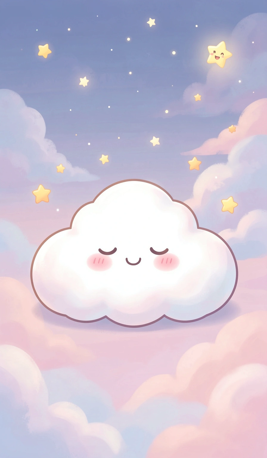 kawaii wallpaper — cloud stars 1 (free download)