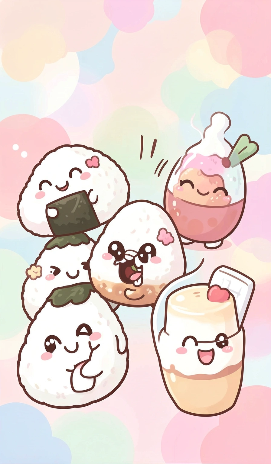 kawaii wallpaper — food friends 1 (free download)