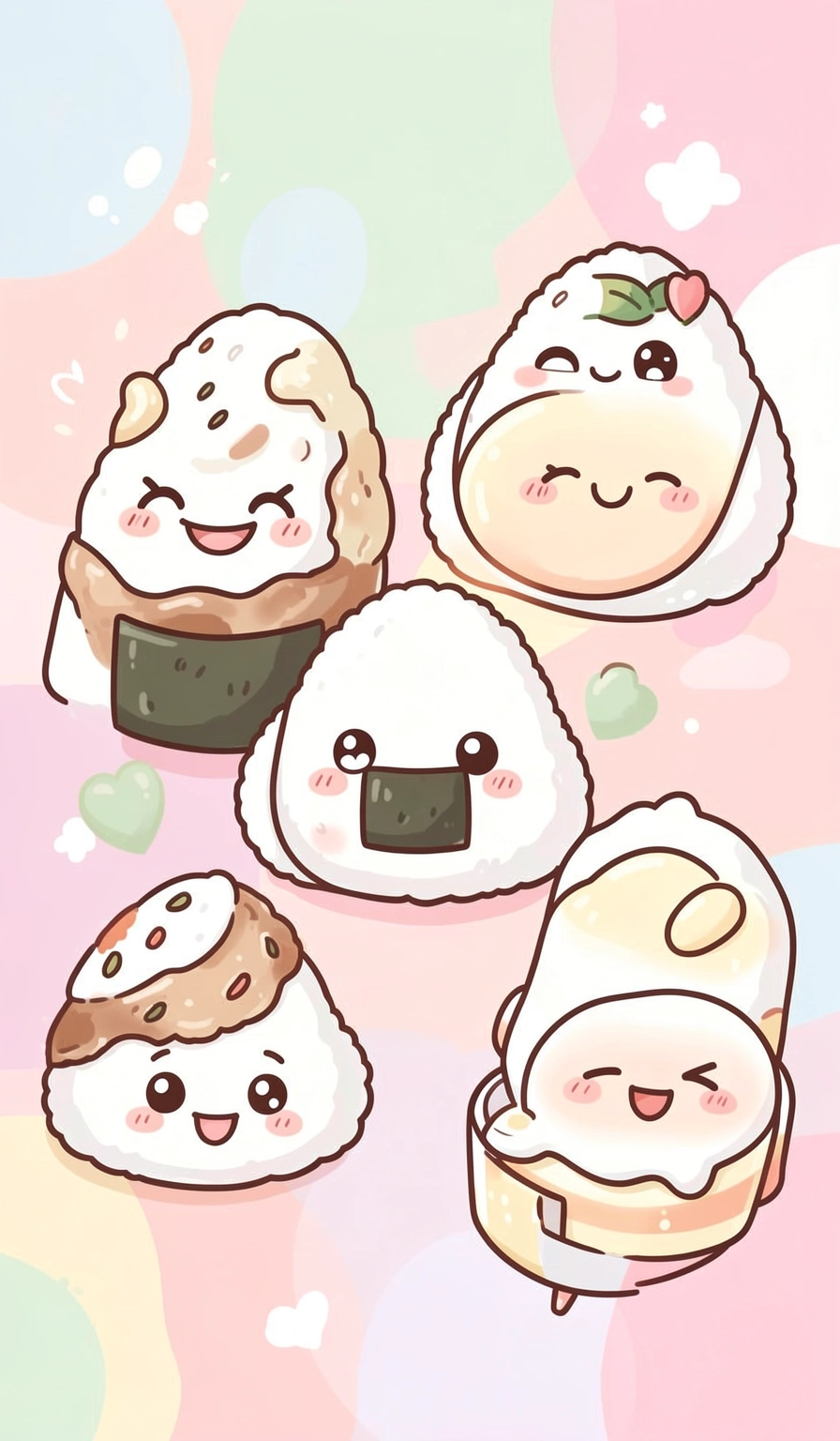 kawaii wallpaper — food friends 4 (free download)