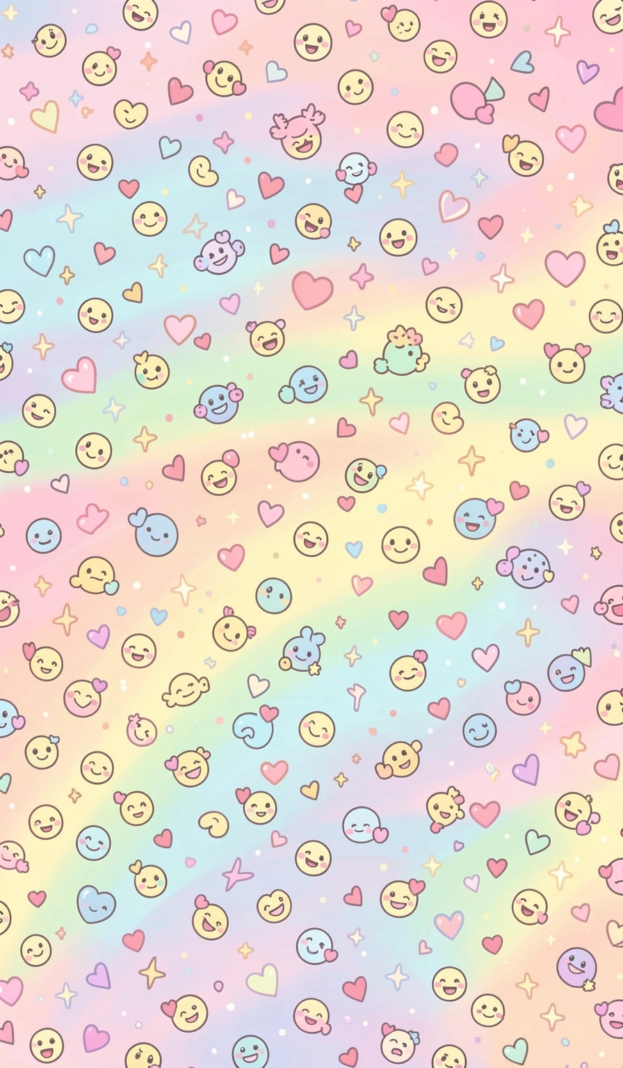 kawaii wallpaper — pattern faces 1 (free download)