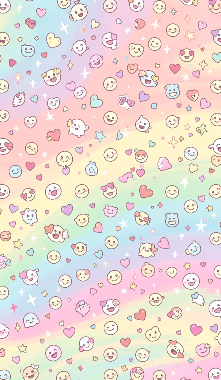 kawaii wallpaper — pattern faces 2 (free download)