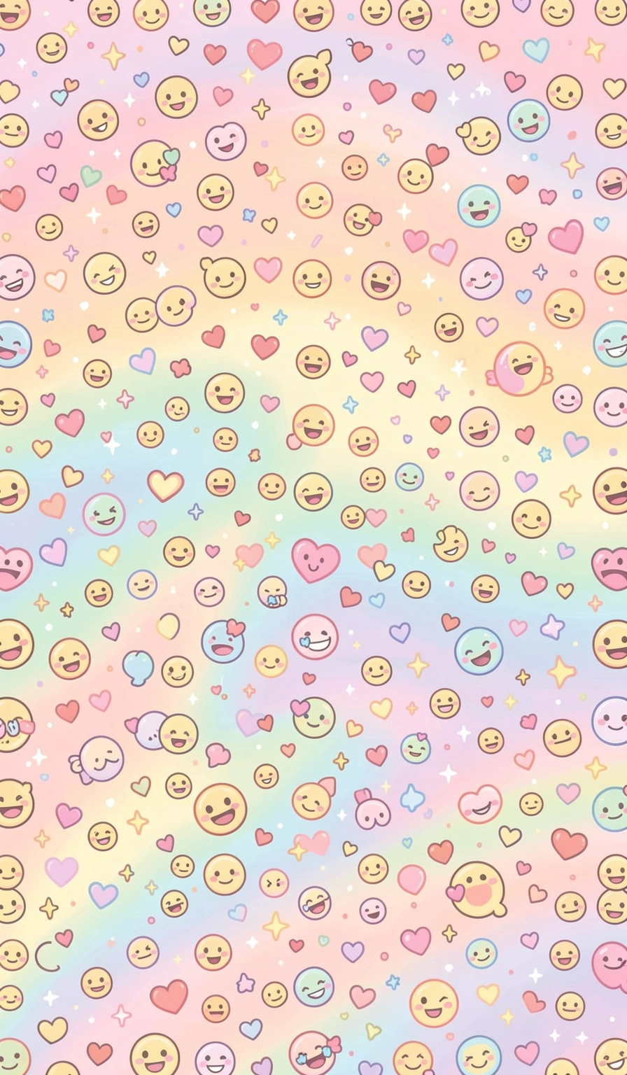 kawaii wallpaper — pattern faces 3 (free download)