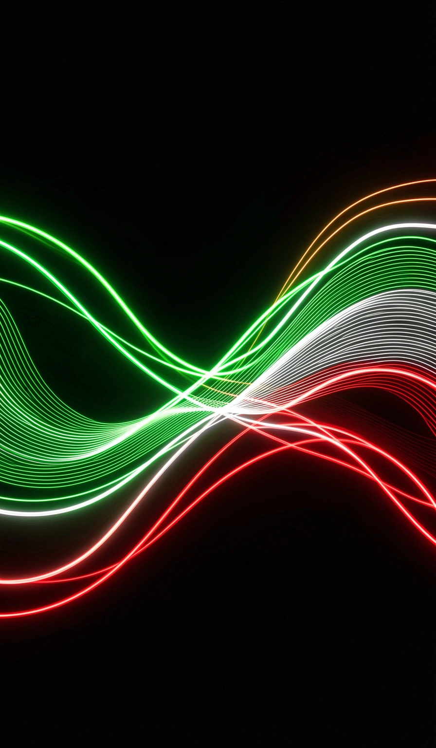 mexican flag wallpaper — neon tricolor 3 (free download)