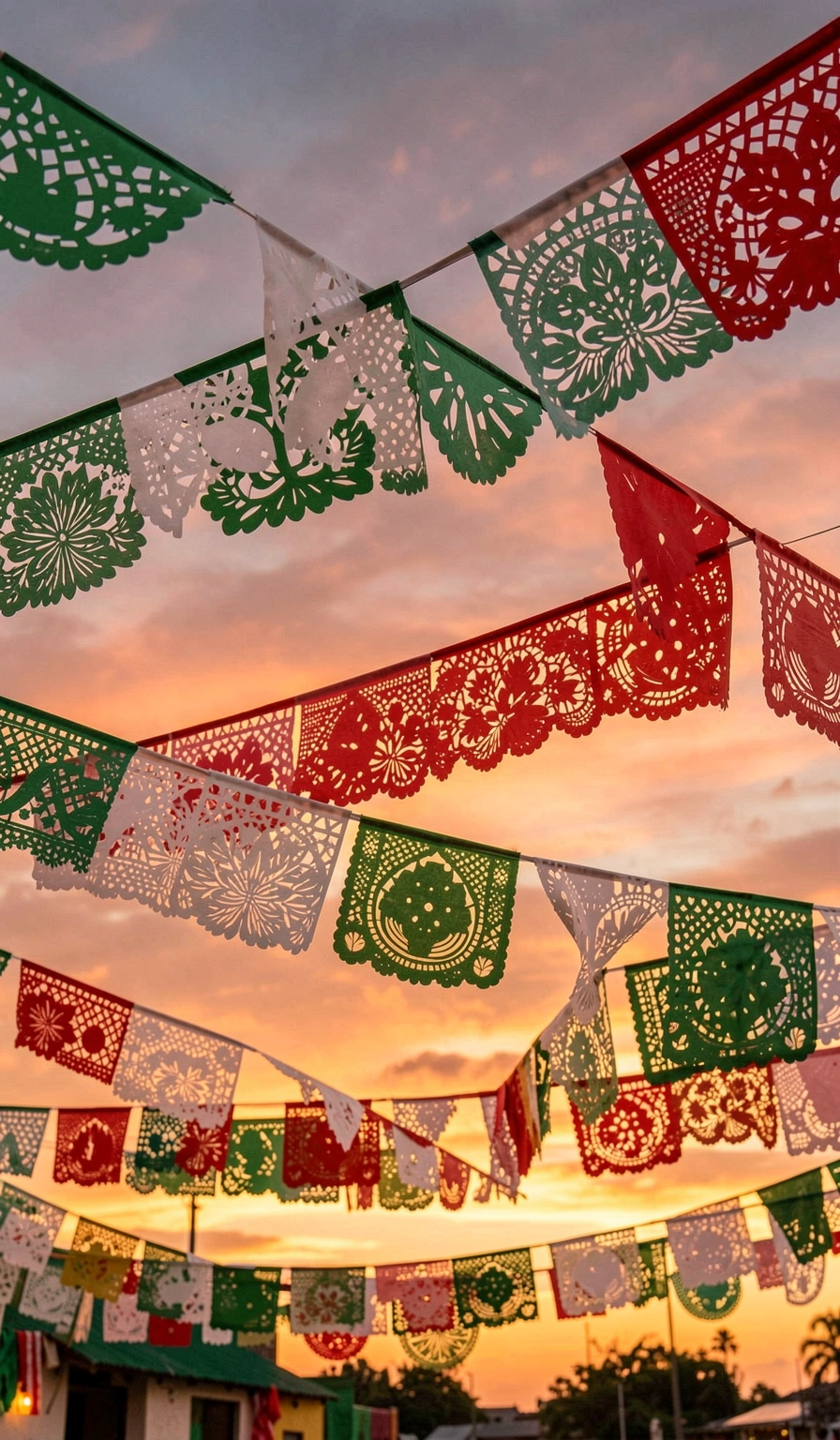 mexican flag wallpaper — papel picado 1 (free download)