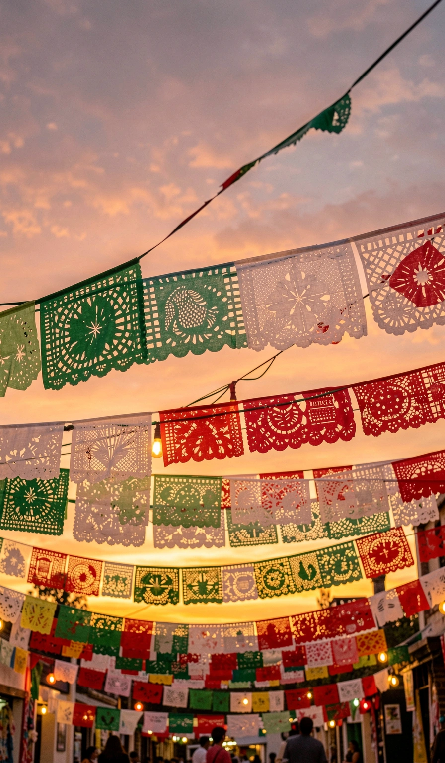 mexican flag wallpaper — papel picado 2 (free download)