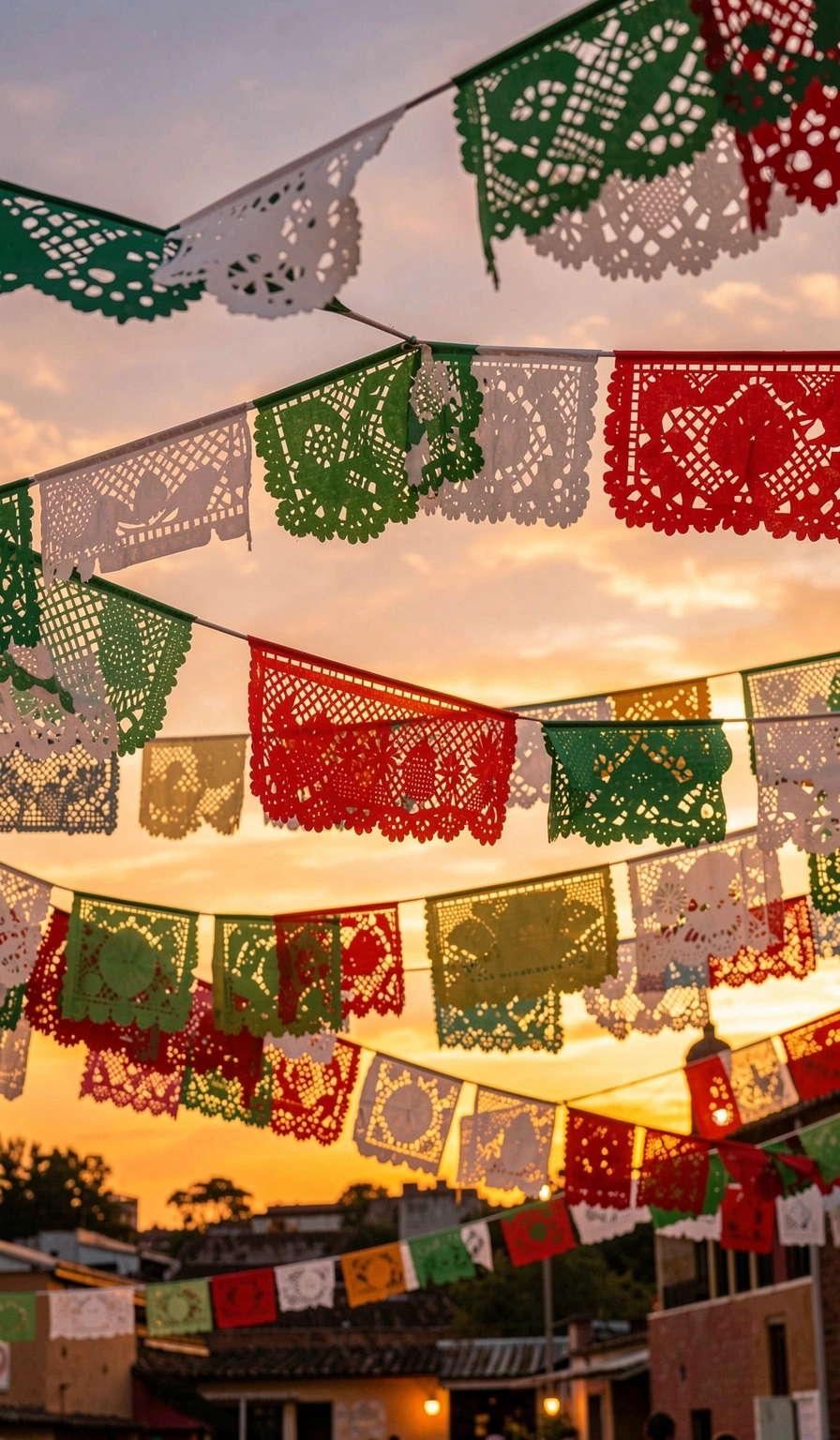 mexican flag wallpaper — papel picado 4 (free download)