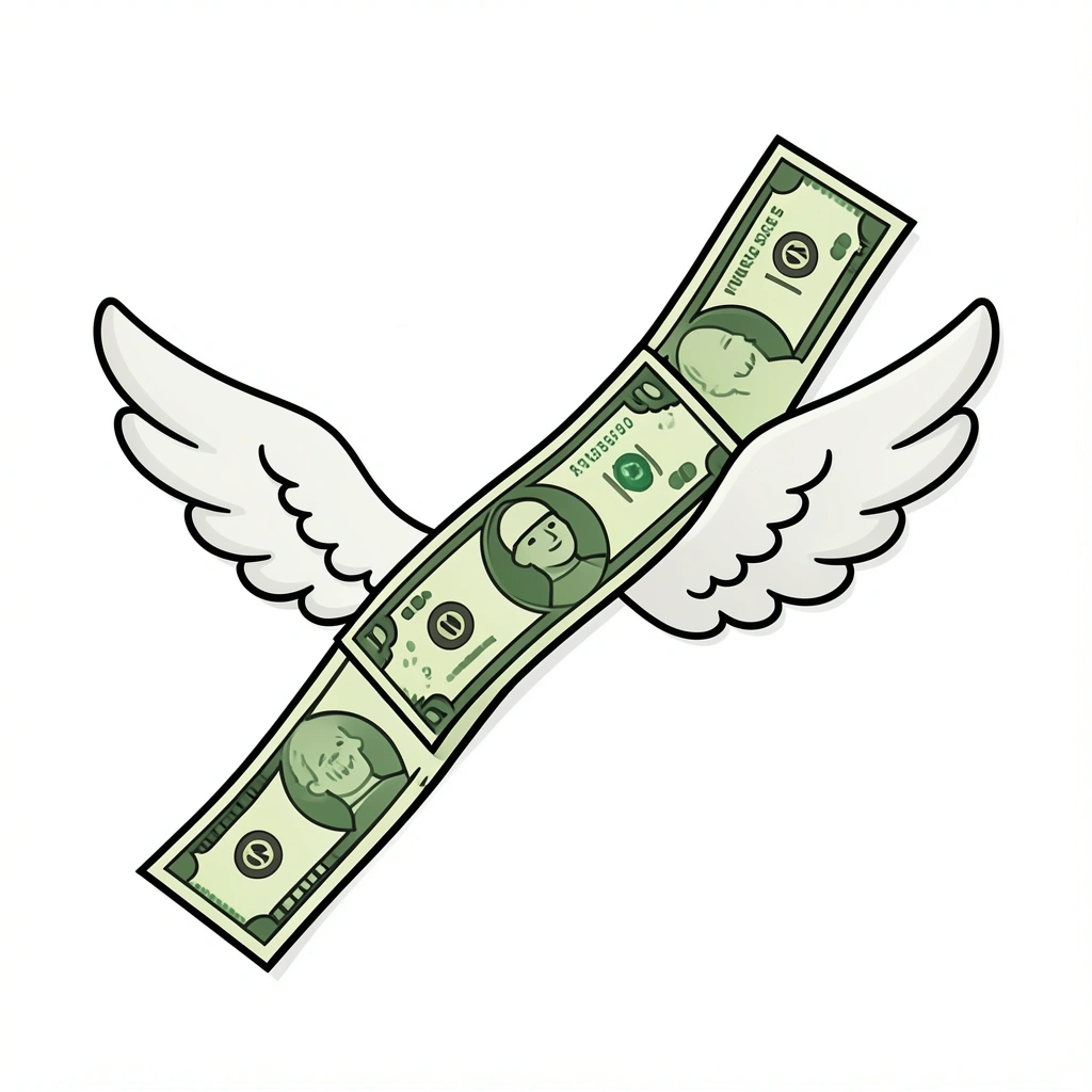 money clipart — flying bills 1 (free download)