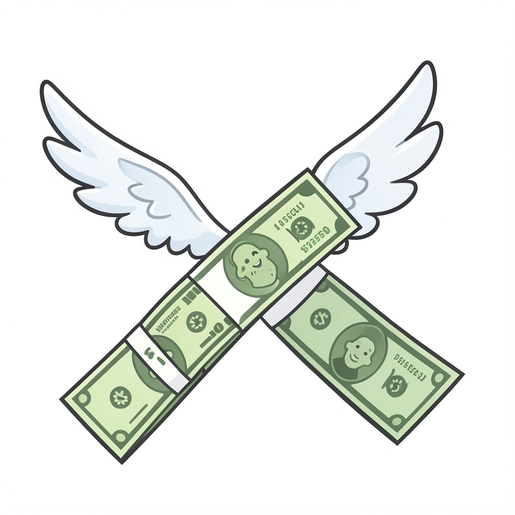 money clipart — flying bills 2 (free download)