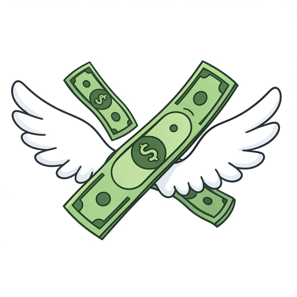 money clipart — flying bills 3 (free download)