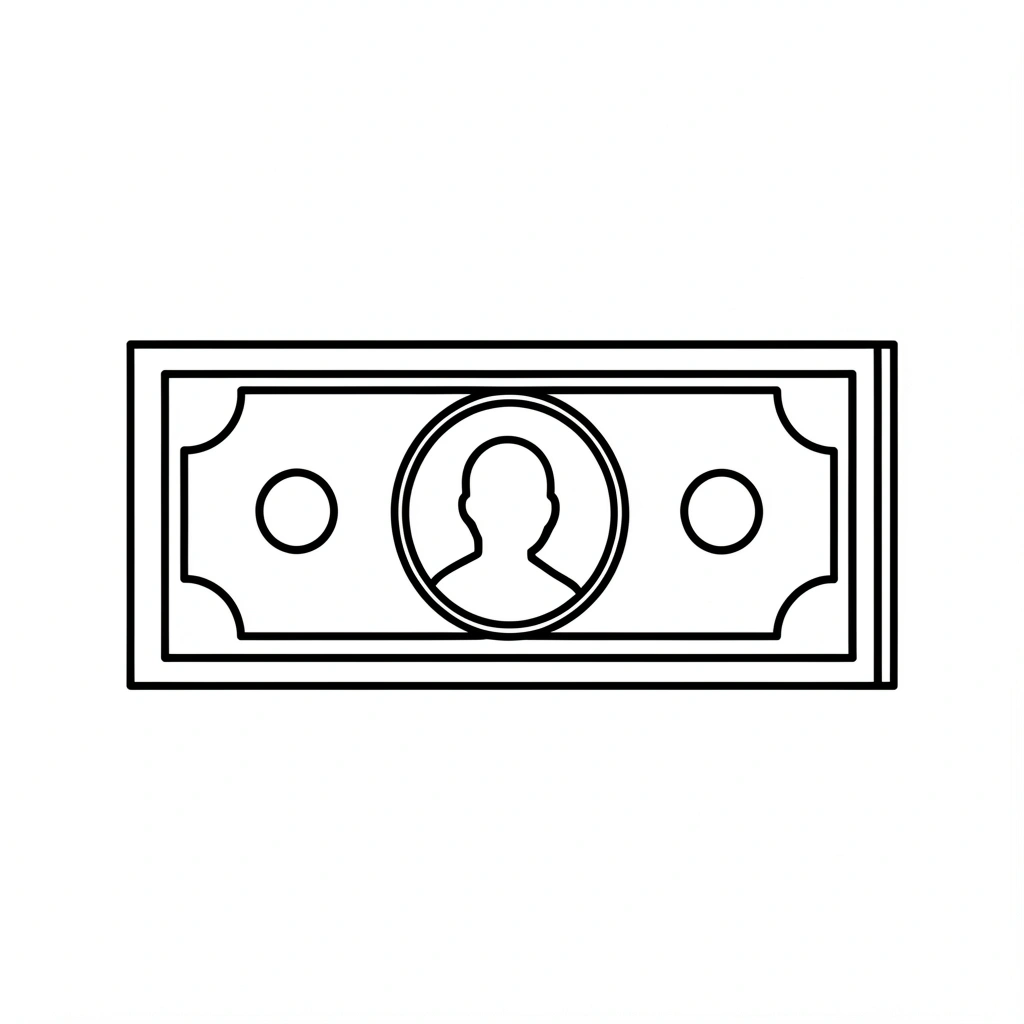 money clipart — line art 1 (free download)
