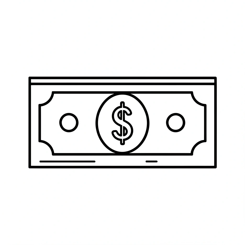 money clipart — line art 3 (free download)