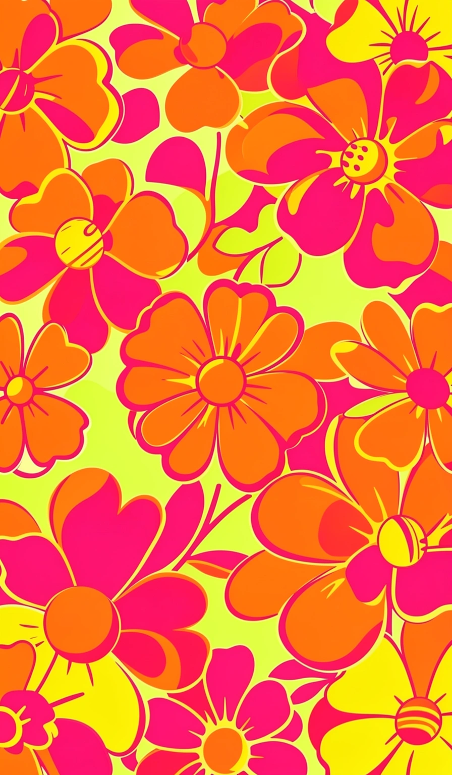 preppy wallpaper — orange flowers 1 (free download)