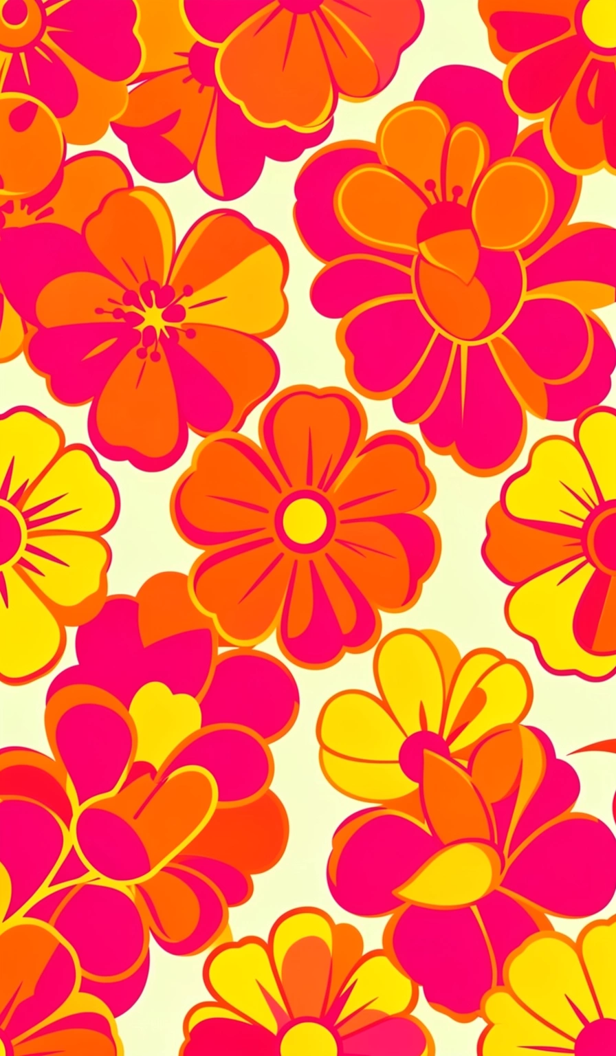 preppy wallpaper — orange flowers 2 (free download)