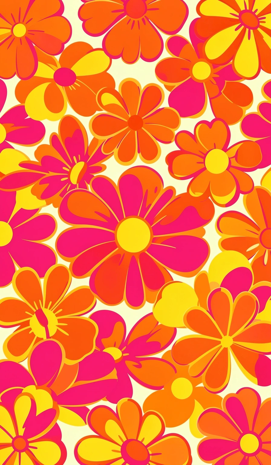 preppy wallpaper — orange flowers 3 (free download)