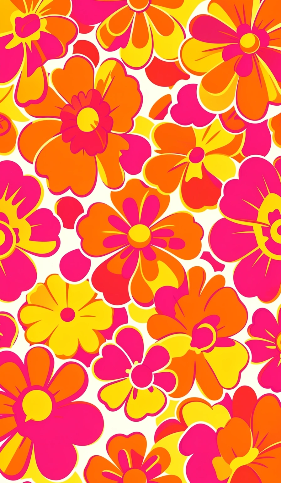 preppy wallpaper — orange flowers 4 (free download)