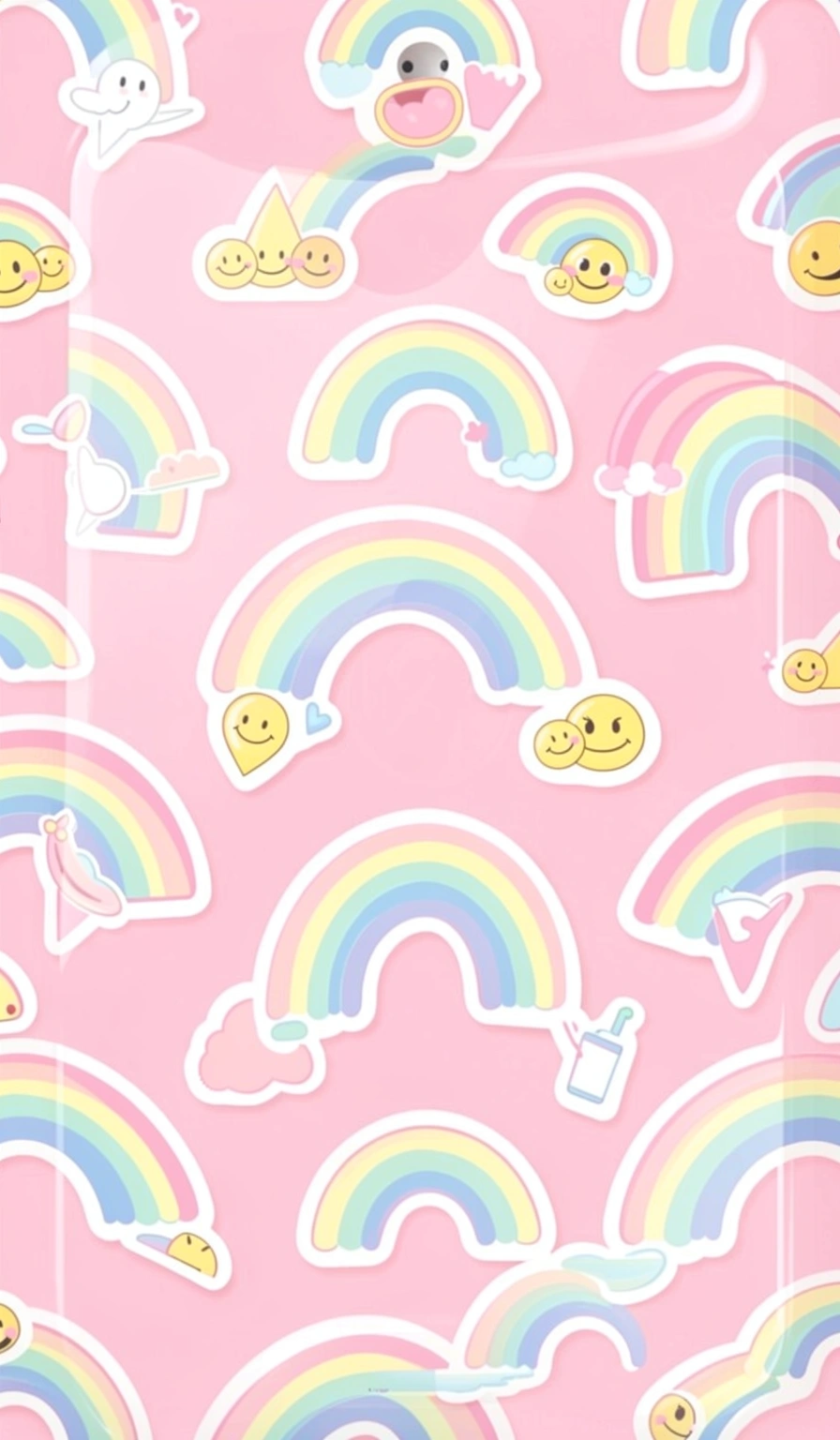 preppy wallpaper — rainbow smile 3 (free download)
