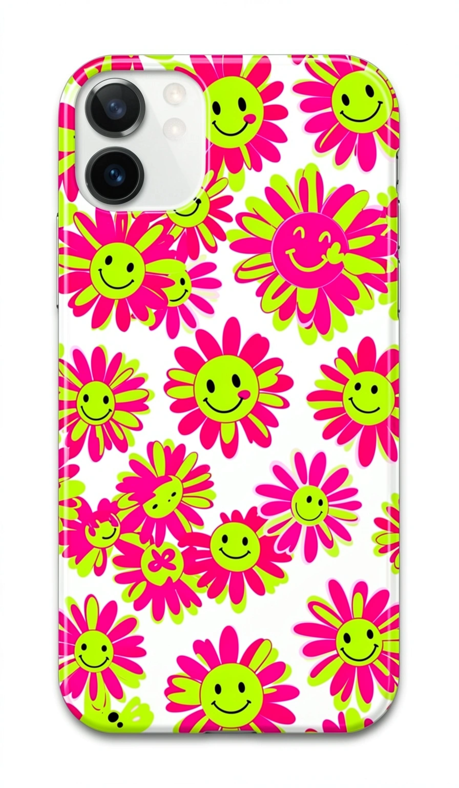 preppy wallpaper — smiley daisies 2 (free download)