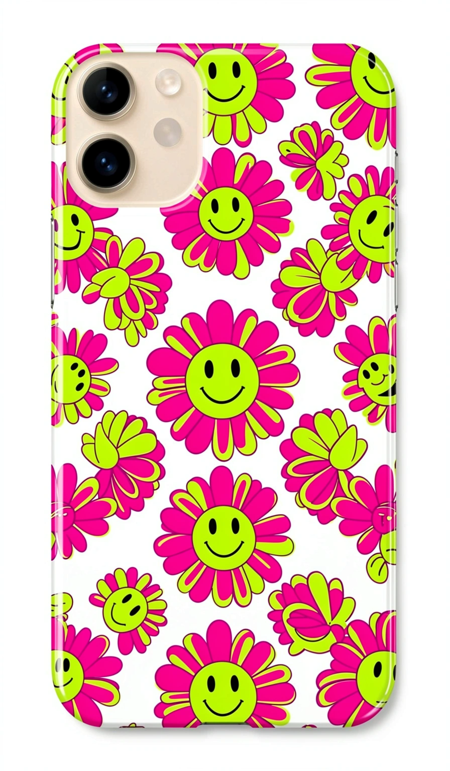 preppy wallpaper — smiley daisies 3 (free download)