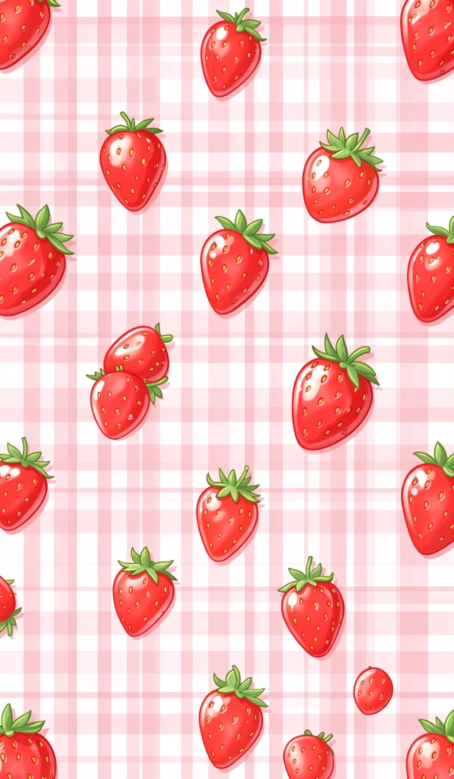 preppy wallpaper — strawberries 1 (free download)
