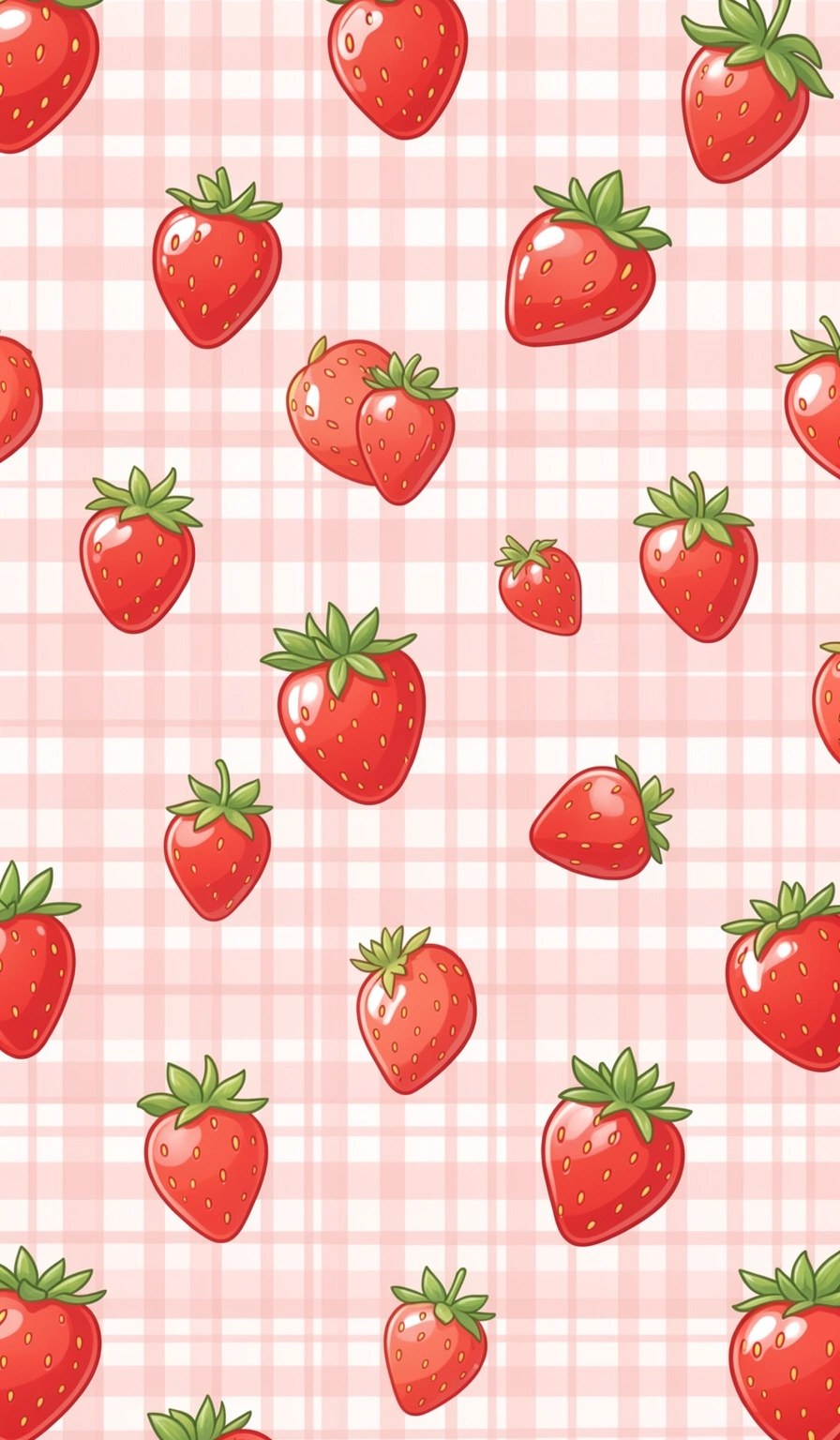 preppy wallpaper — strawberries 2 (free download)