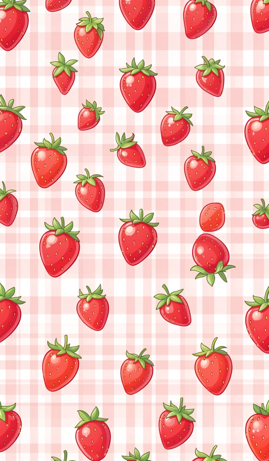 preppy wallpaper — strawberries 3 (free download)
