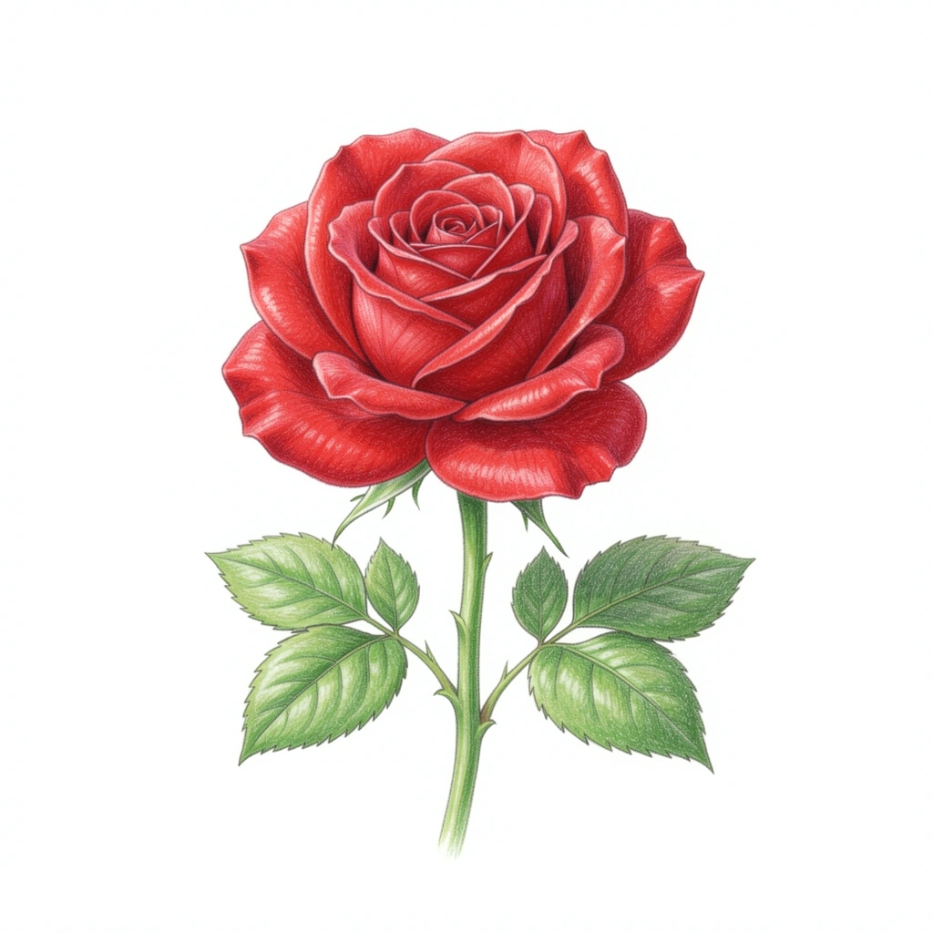 rose drawing — colored pencil 2 (free download)