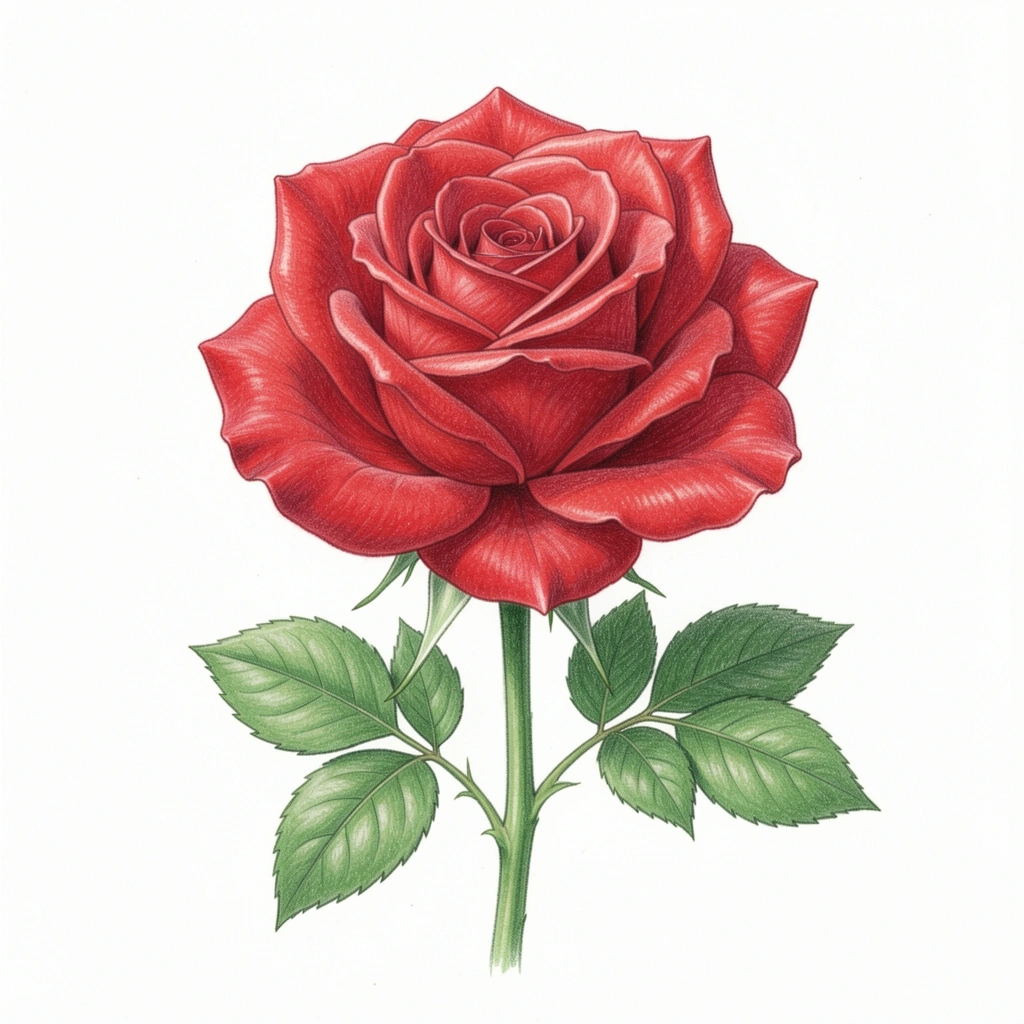 rose drawing — colored pencil 3 (free download)