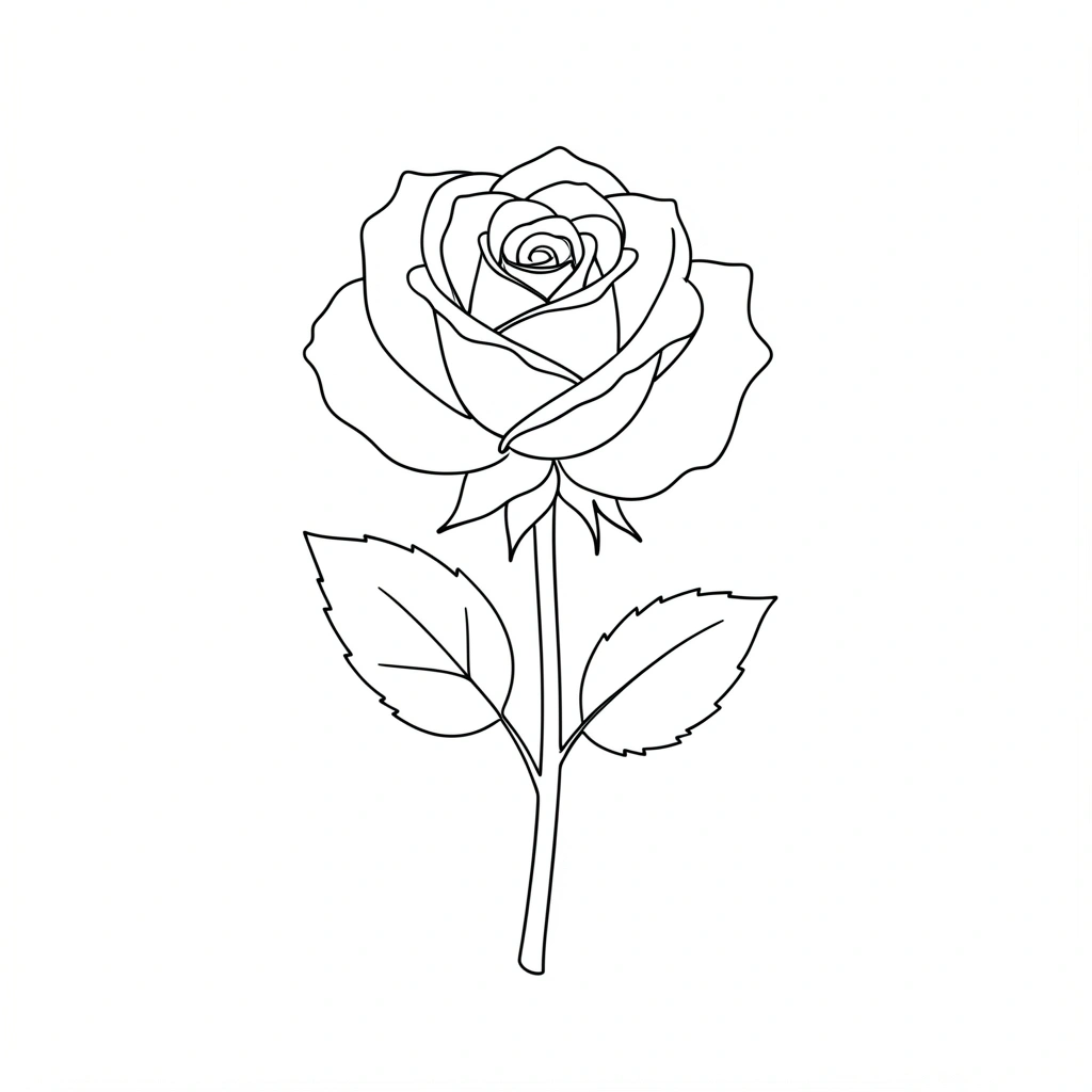 rose drawing — line minimal 1 (free download)