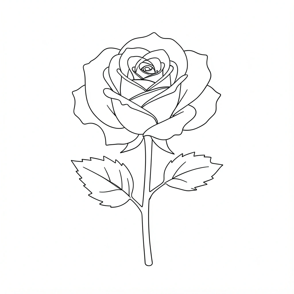 rose drawing — line minimal 2 (free download)