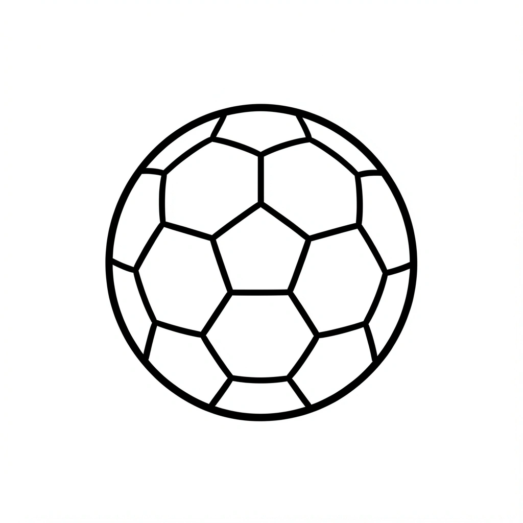 soccer ball clipart — line art 1 (free download)