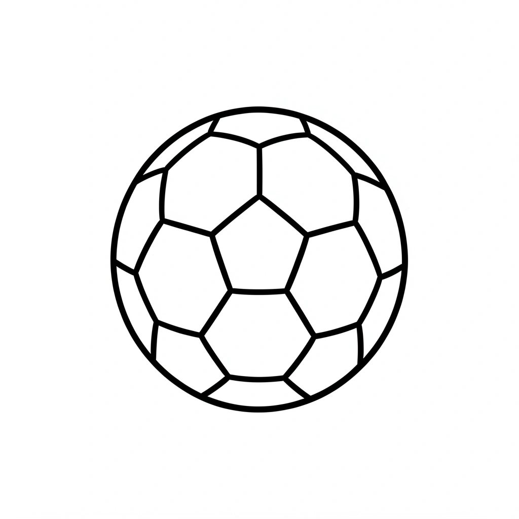 soccer ball clipart — line art 2 (free download)