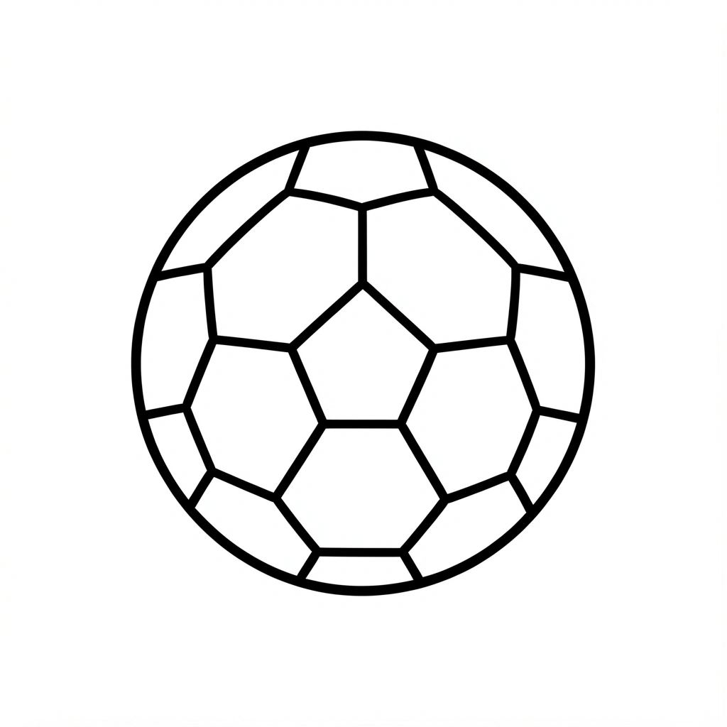 soccer ball clipart — line art 3 (free download)