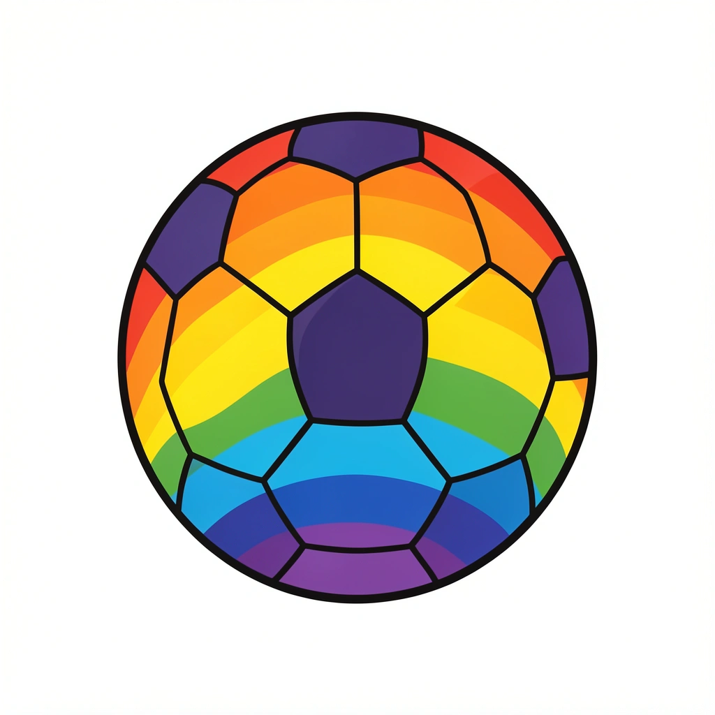 soccer ball clipart — rainbow 3 (free download)