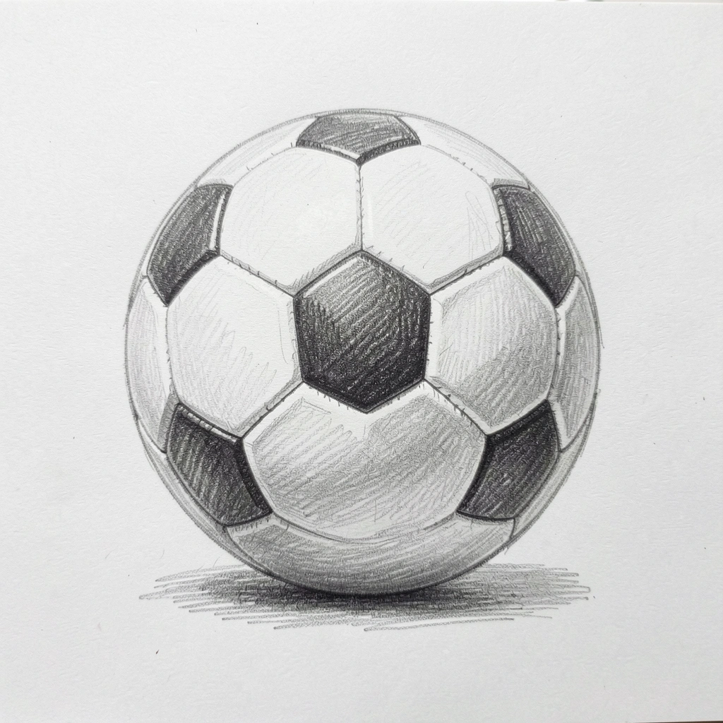 soccer ball drawing — pencil classic 2 (free download)