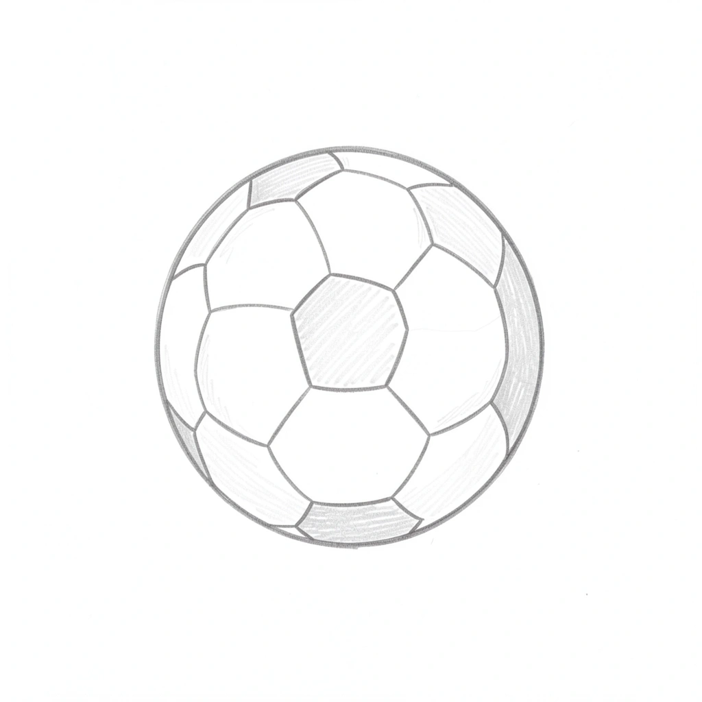 soccer ball drawing — simple easy 2 (free download)