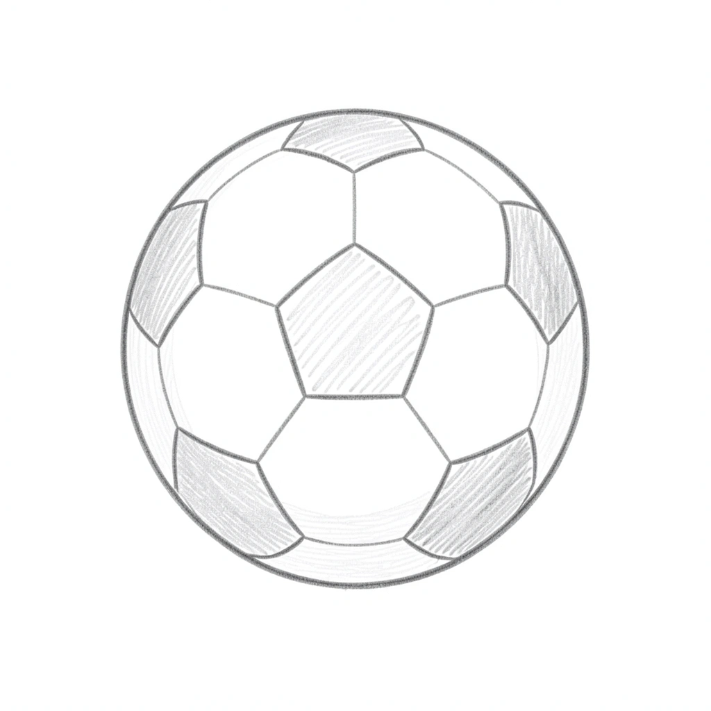 soccer ball drawing — simple easy 3 (free download)