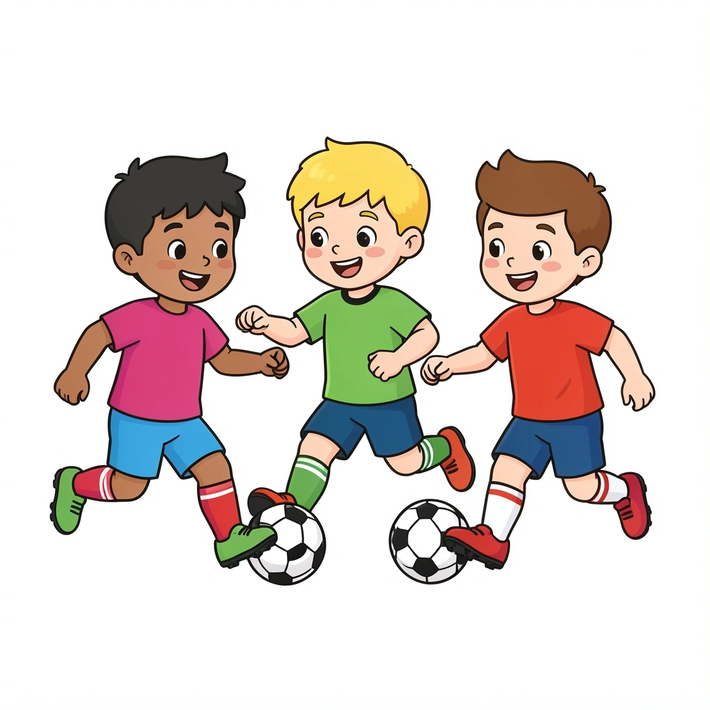 soccer clipart — kids playing 2 (free download)