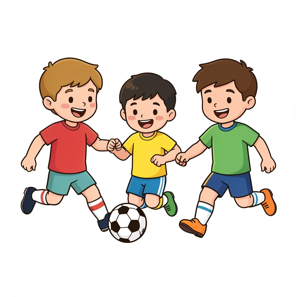 soccer clipart — kids playing 3 (free download)
