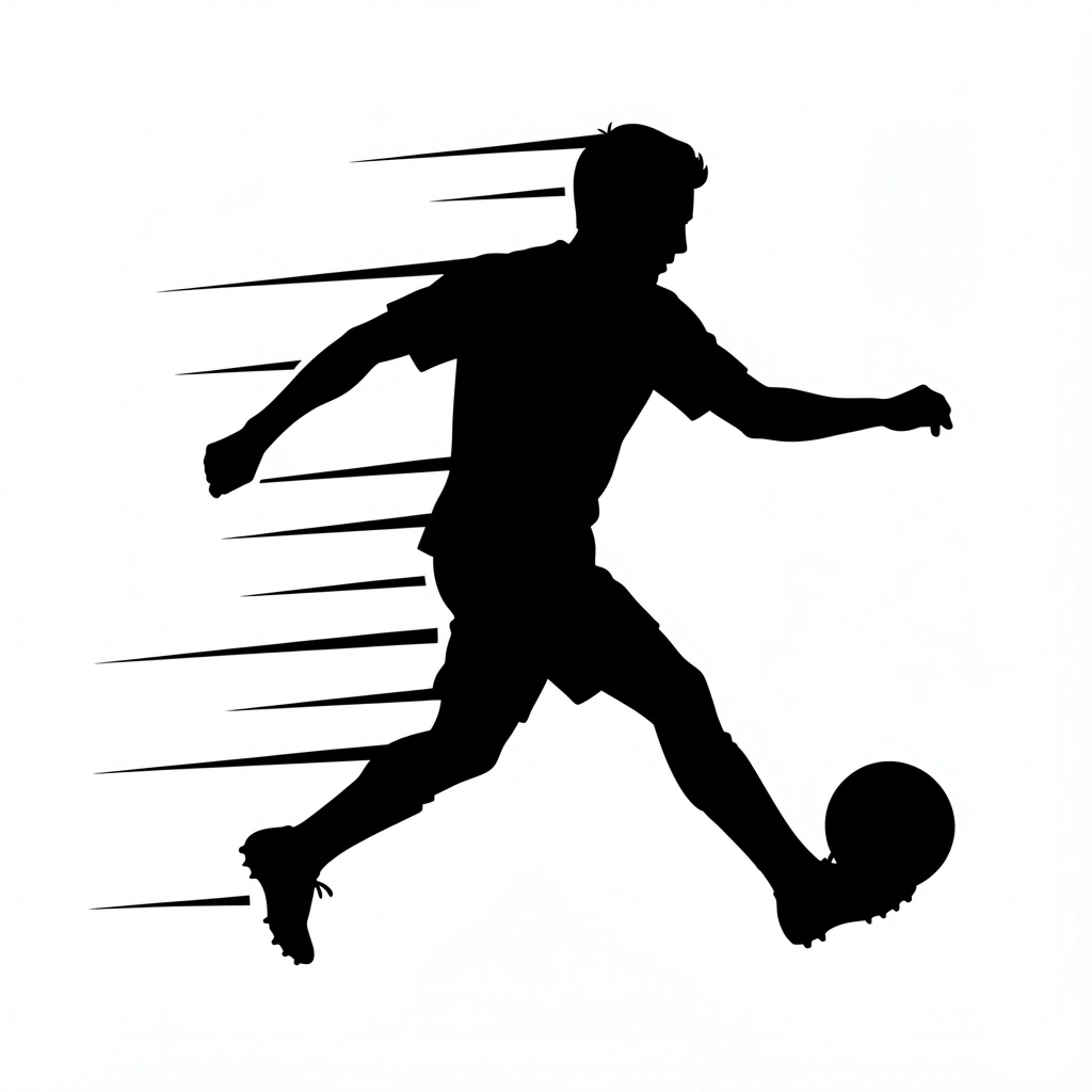 soccer clipart — player kick 2 (free download)