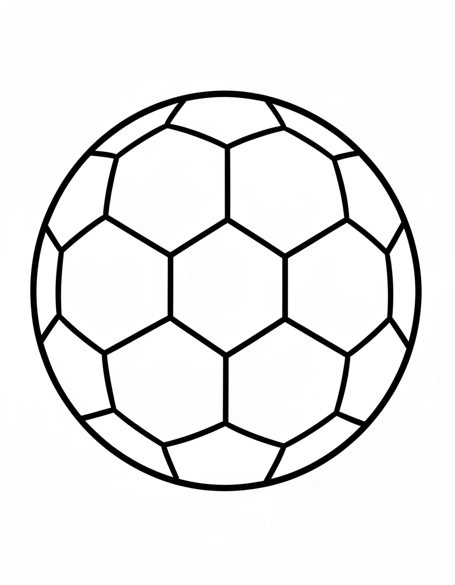 soccer coloring pages — ball simple 3 (free download)