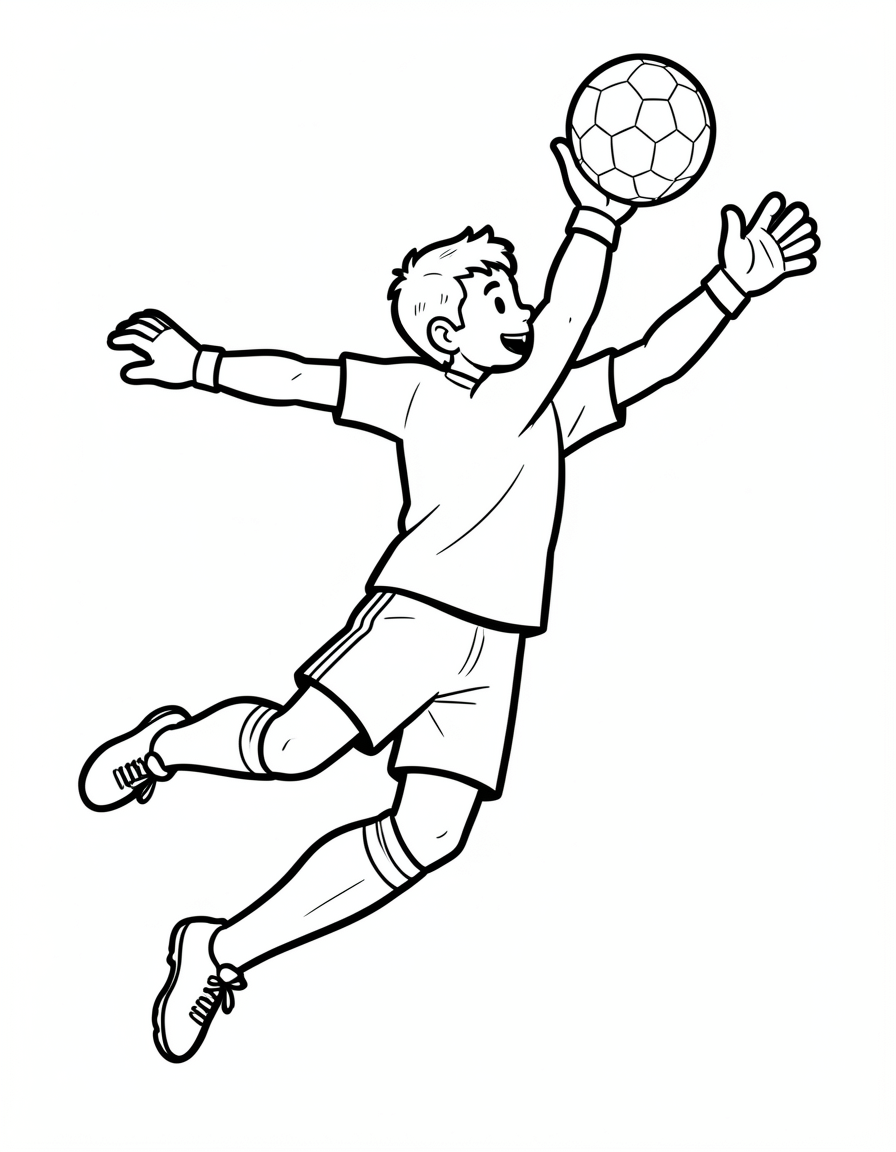 soccer coloring pages — goalkeeper save 1 (free download)