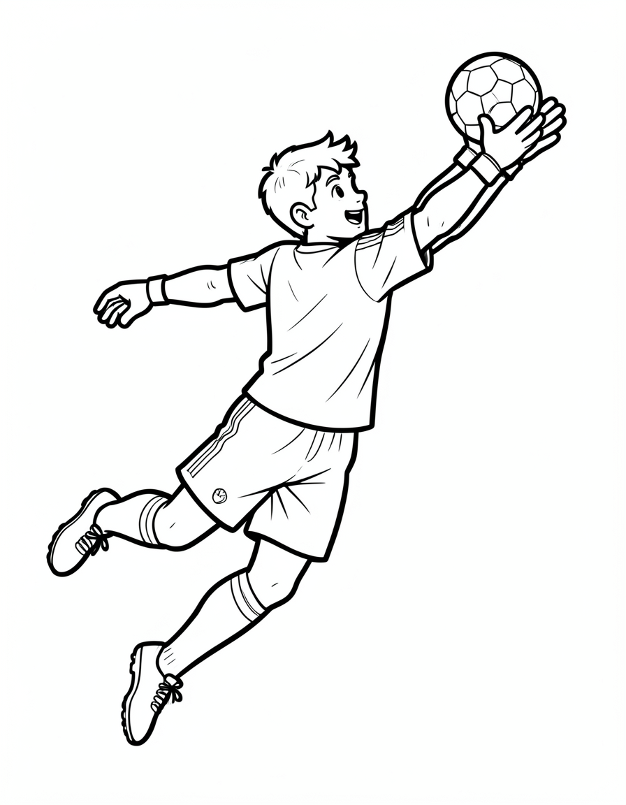 soccer coloring pages — goalkeeper save 2 (free download)